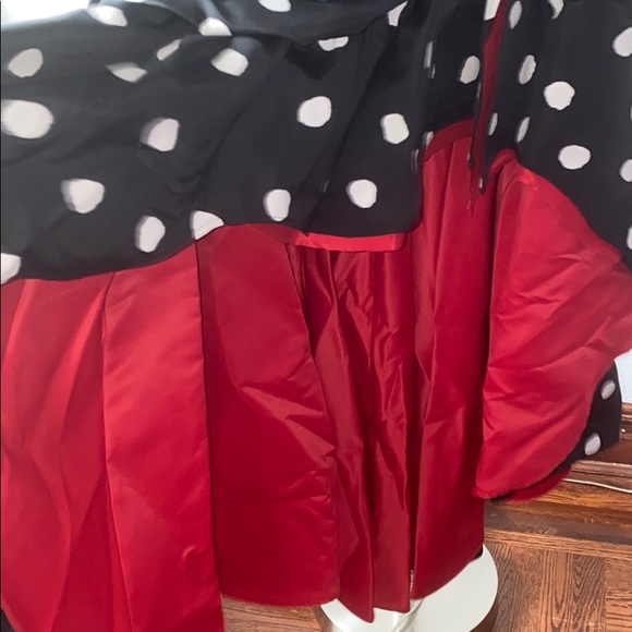 Hi-Lo Black &White Polka Dress with Red Interior - Picture 3 of 8